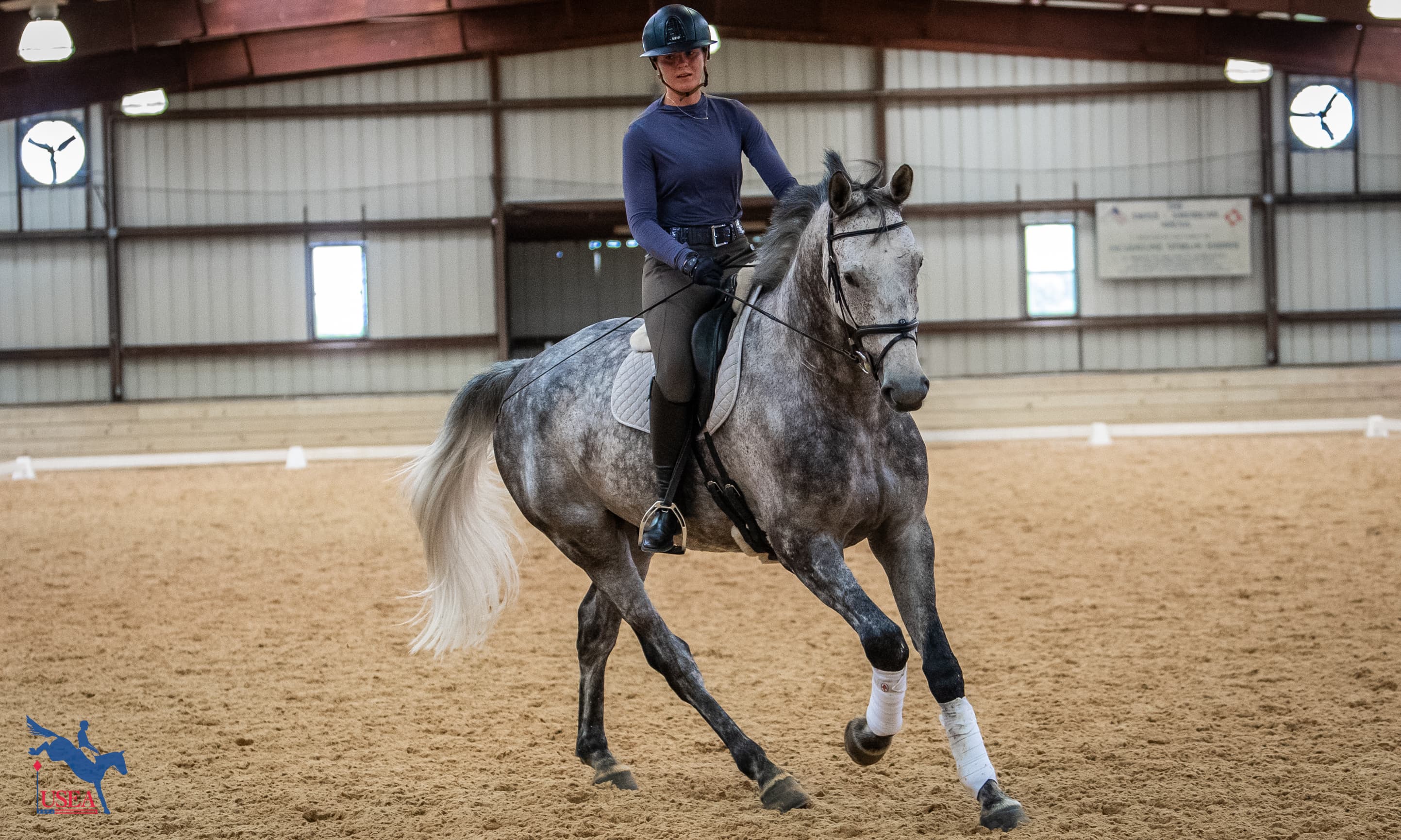 Working on Engagement and Suppleness on Day 1 of the USEA EA21 East I Clinic